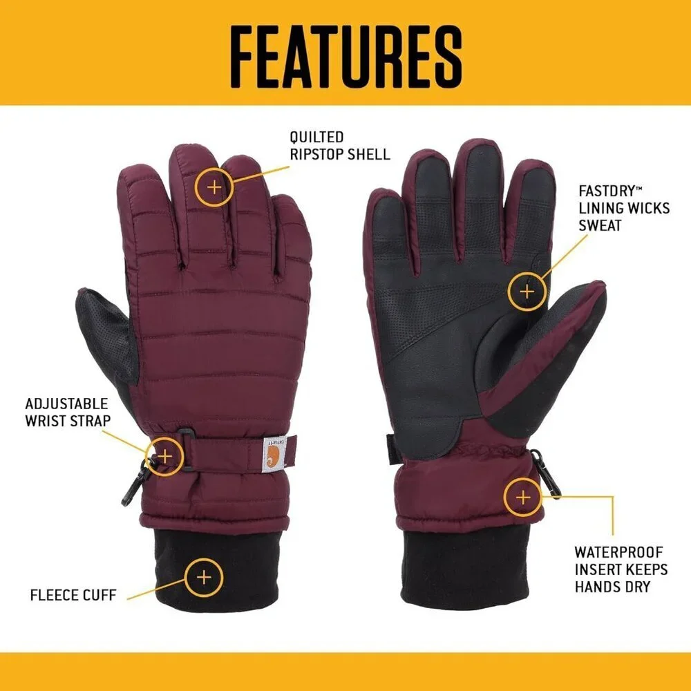 Women's Crab Apple 100% Polyester WA575 Quilts Glove Waterproof Glove